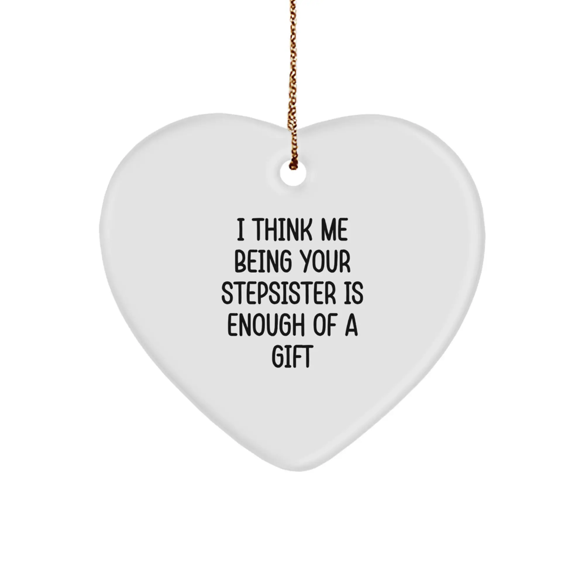 Christmas Gift for Her Stepsister Heart Ornament Surprise Present - Image 1