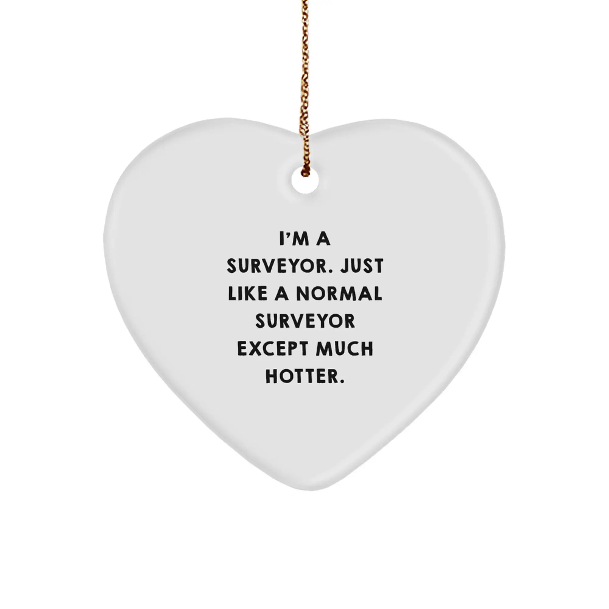 Funny Surveyor Gifts for Men - Unique Heart Ornament, I'm A Surveyor, Gifts from Friends, Christmas Decorations - Image 1