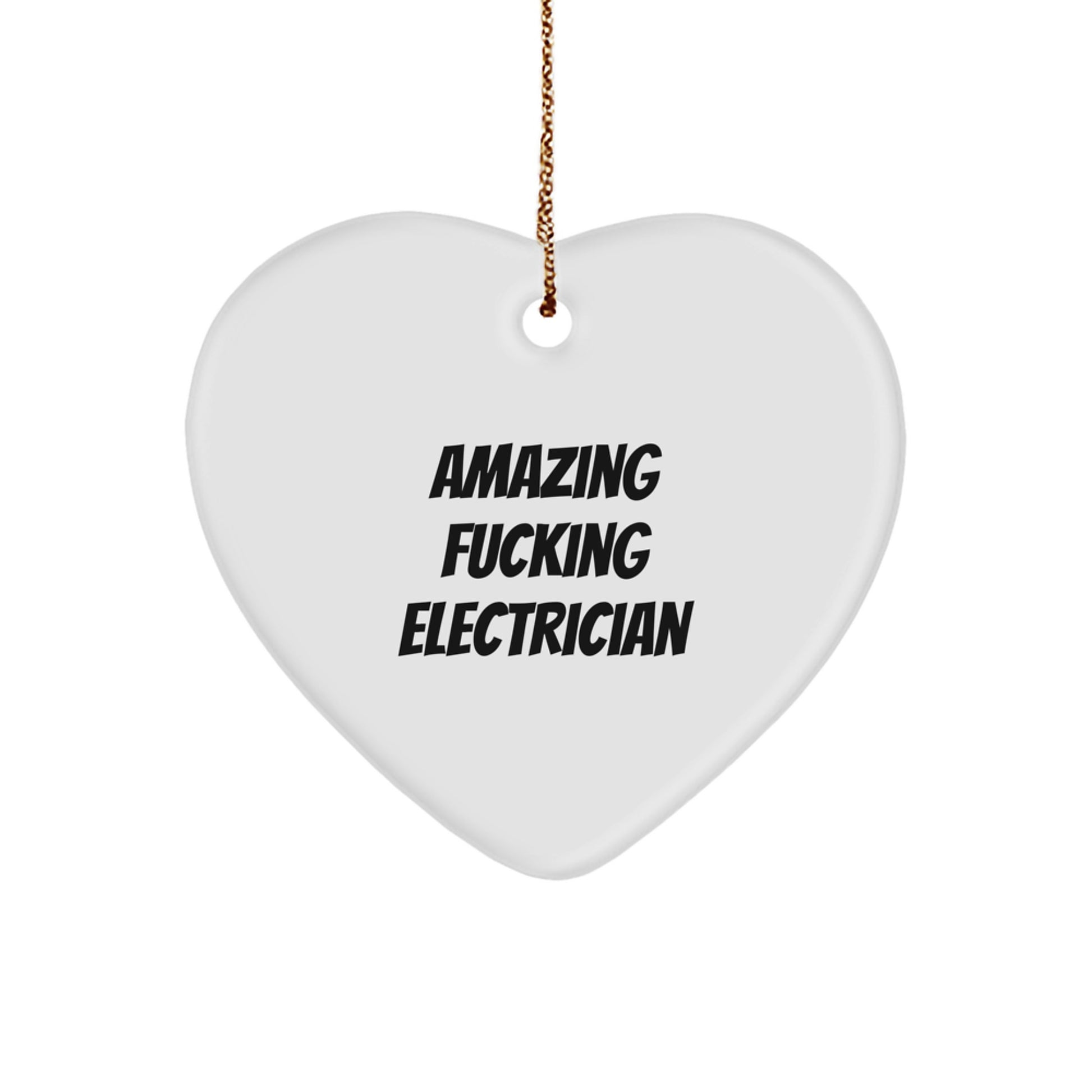 Funny Electrician Gifts from Men, Heart Ornament for Electrician Friends, Christmas Unique Presents - Image 1
