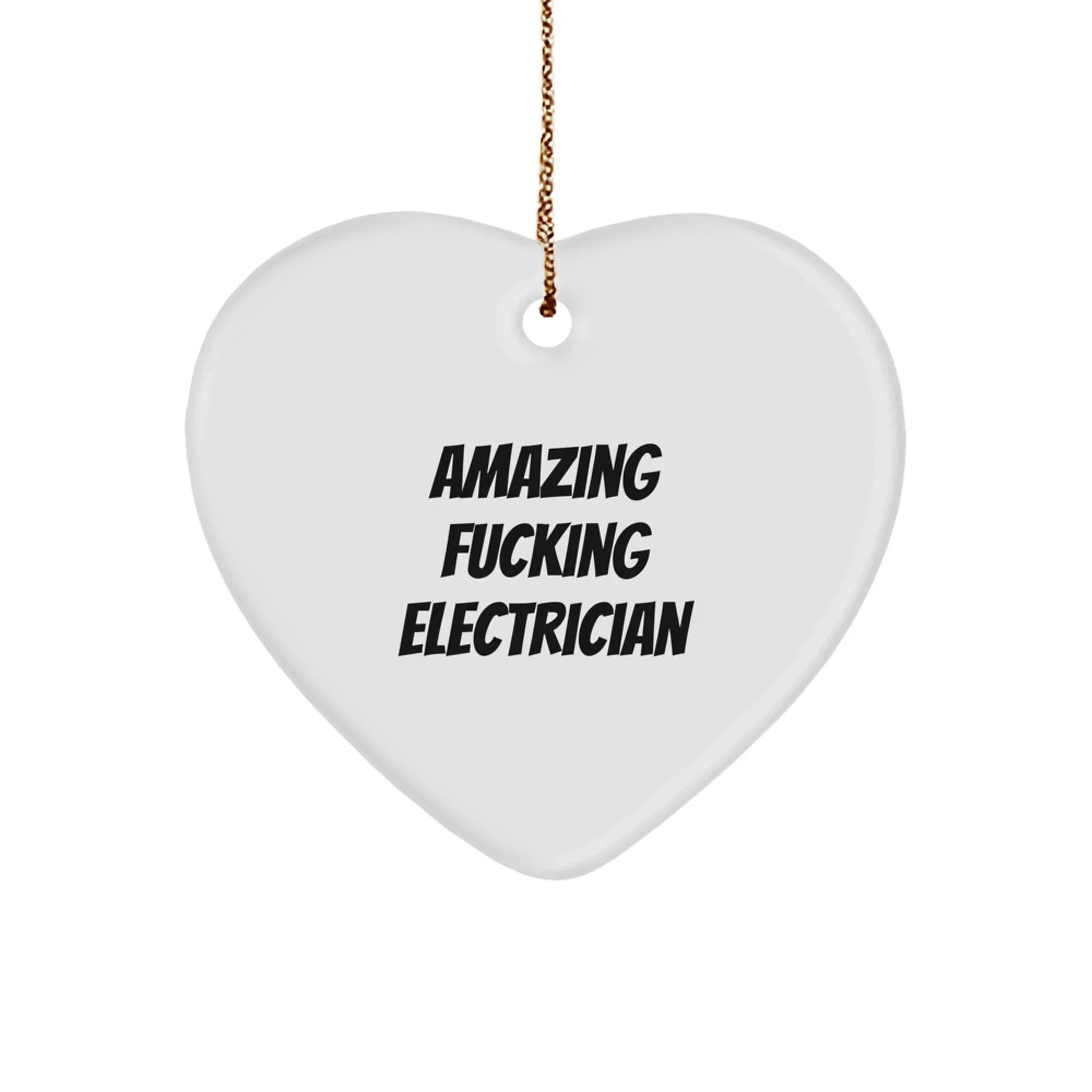 Funny Electrician Gifts from Men, Heart Ornament for Electrician Friends, Christmas Unique Presents