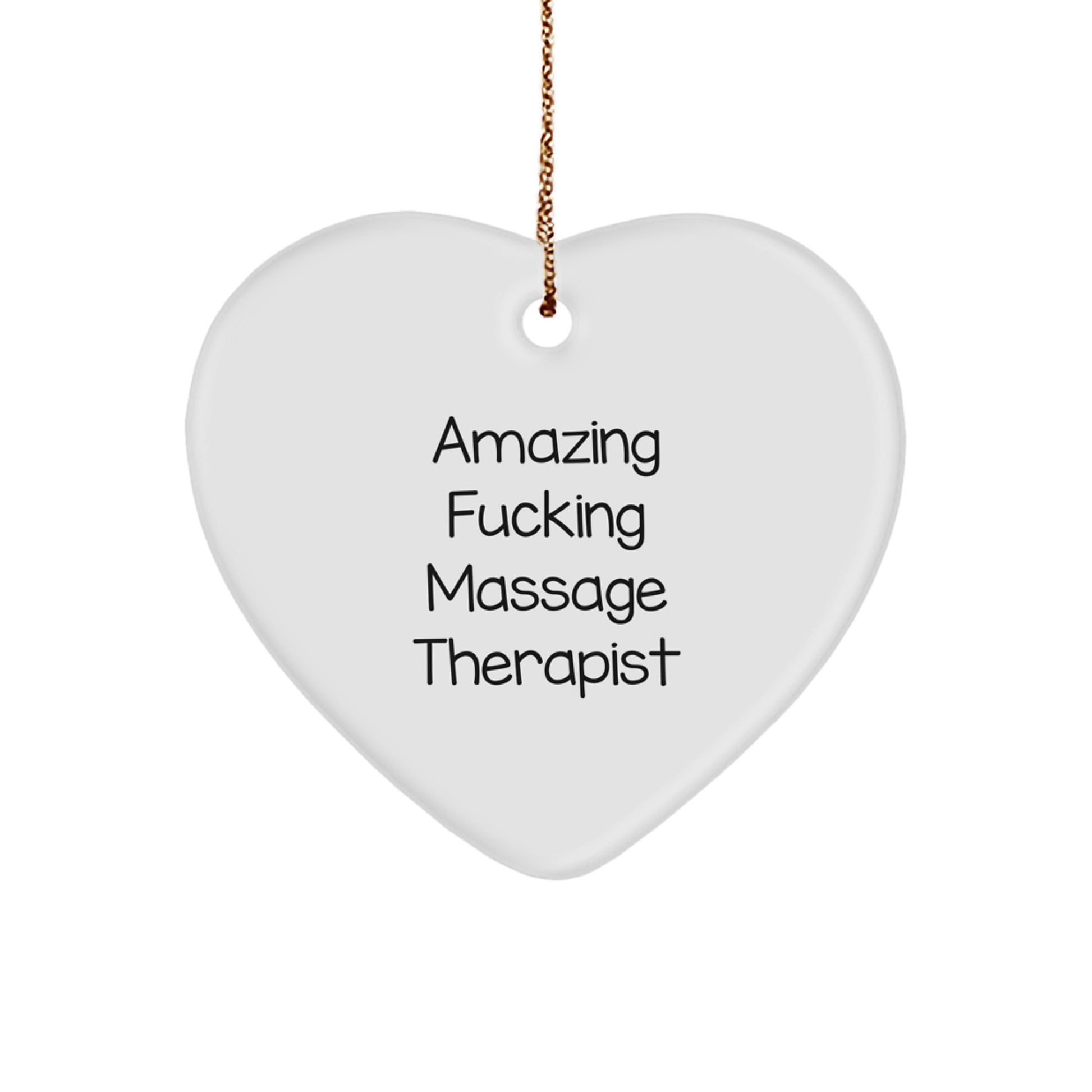 Funny Massage Therapist Gifts from Men, Heart Ornament for Massage Therapist, Funny Massage Therapist Christmas Unique Gifts - Image 1