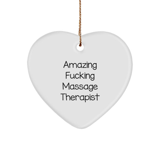 Funny Massage Therapist Gifts from Men, Heart Ornament for Massage Therapist, Funny Massage Therapist Christmas Unique Gifts - Image 1