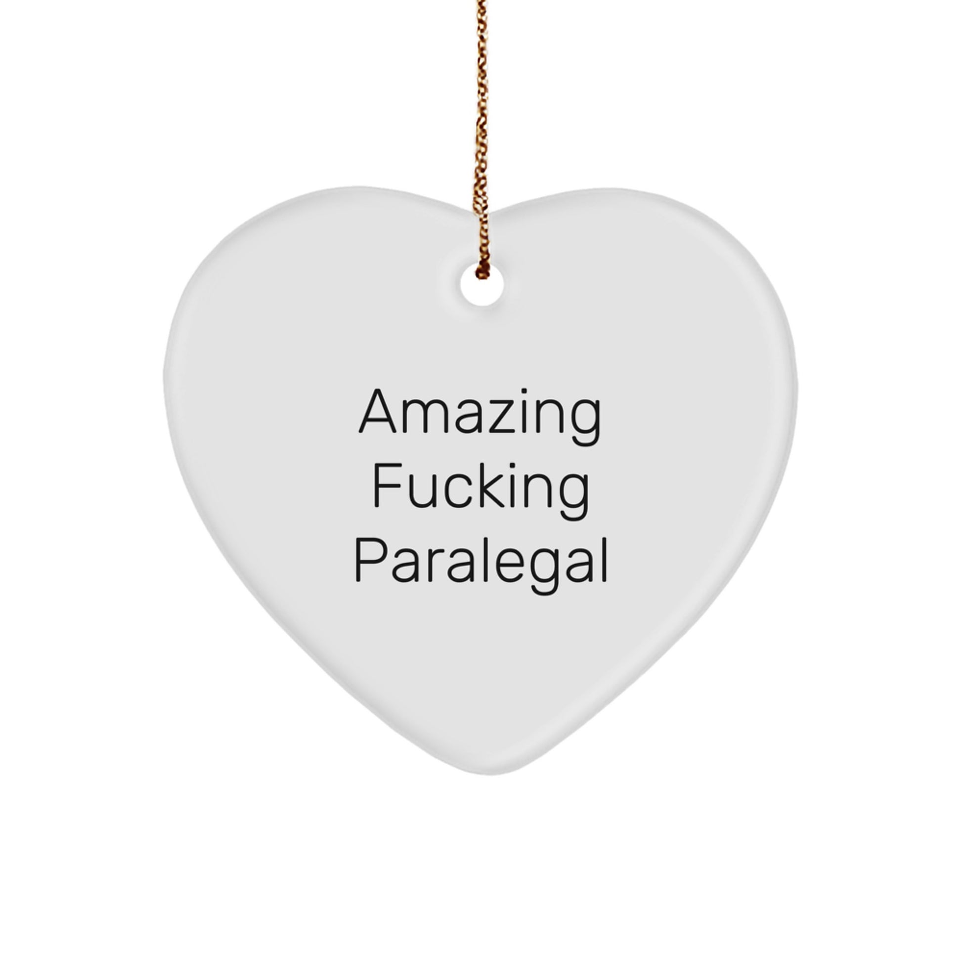 Funny Paralegal Gifts for Women, Christmas Unique Heart Ornament from Friends, Partner, or Family - Image 1