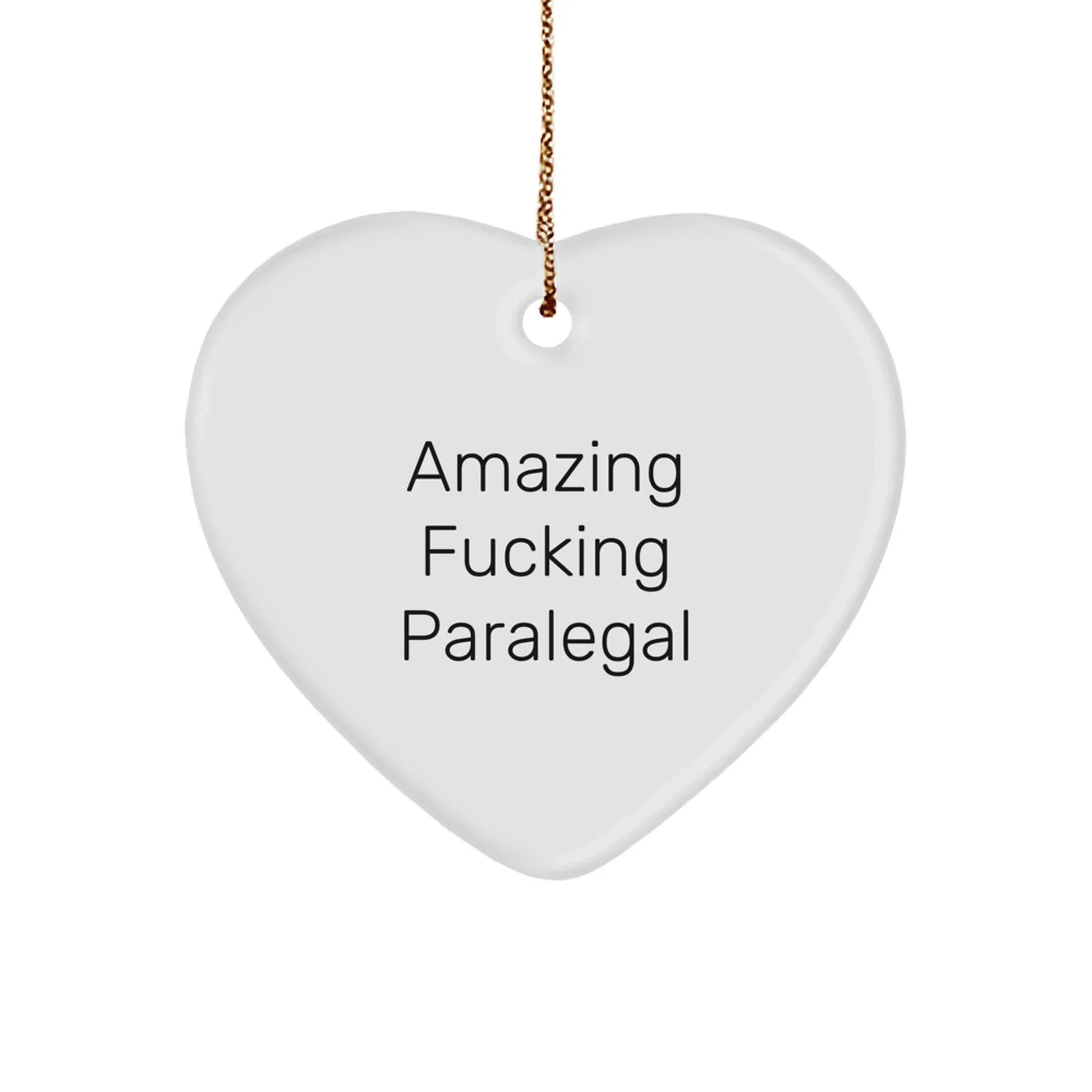 Funny Paralegal Gifts for Women, Christmas Unique Heart Ornament from Friends, Partner, or Family