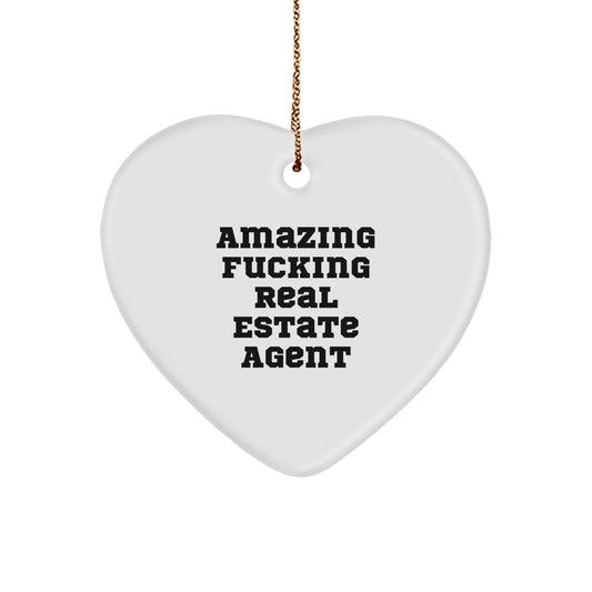 Funny Real Estate Agent Gifts from Friends and Family - Amazing Heart Ornament for Christmas - Image 1