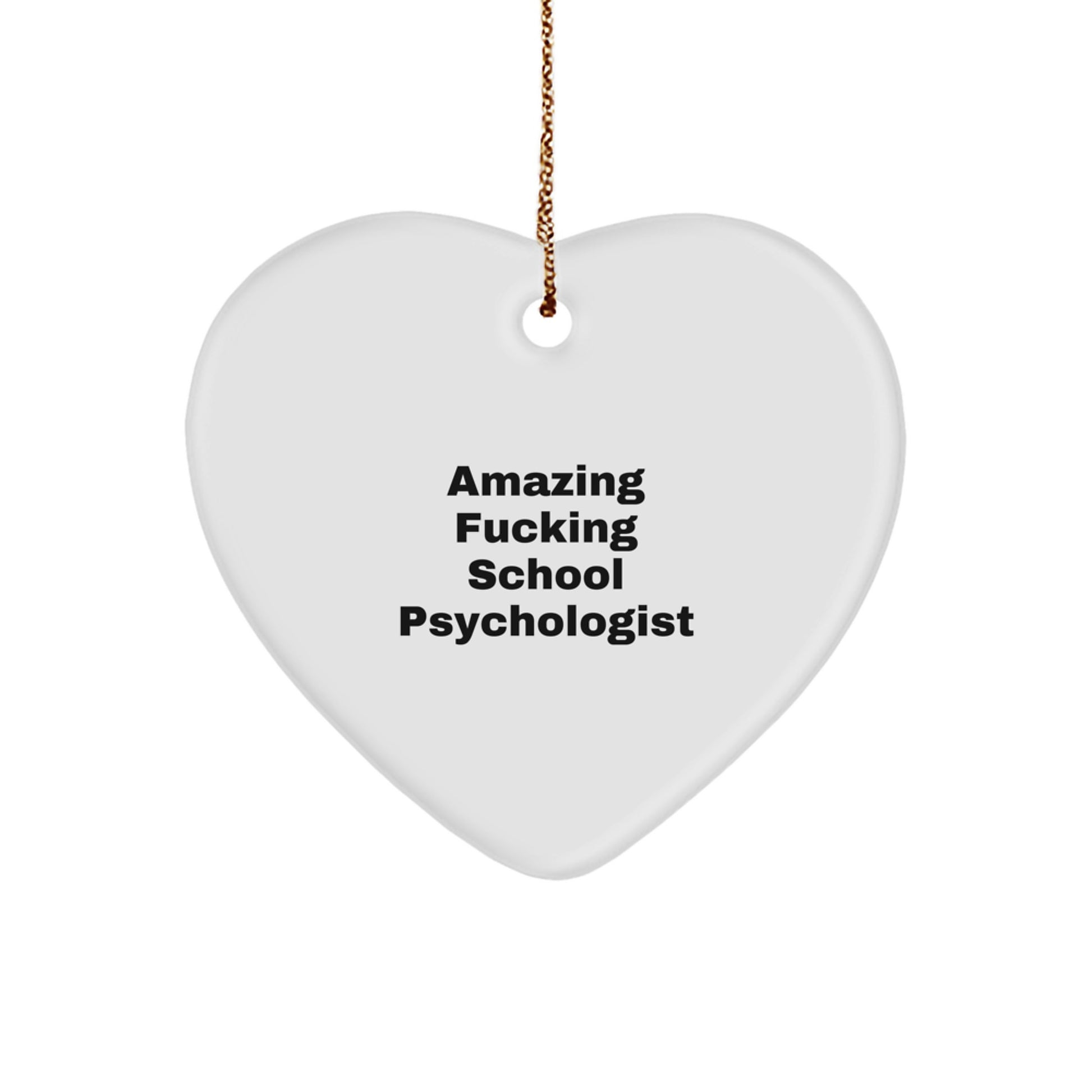Funny School Psychologist Gifts, Heart Ornament for Friends, Christmas Unique Gifts from Men, Gifts for School Psychologist - Image 1