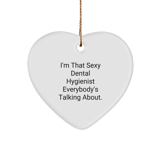 Funny Dental Hygienist Heart Ornament Gifts from Men for Women Coworkers Christmas Unique Presents - Image 1