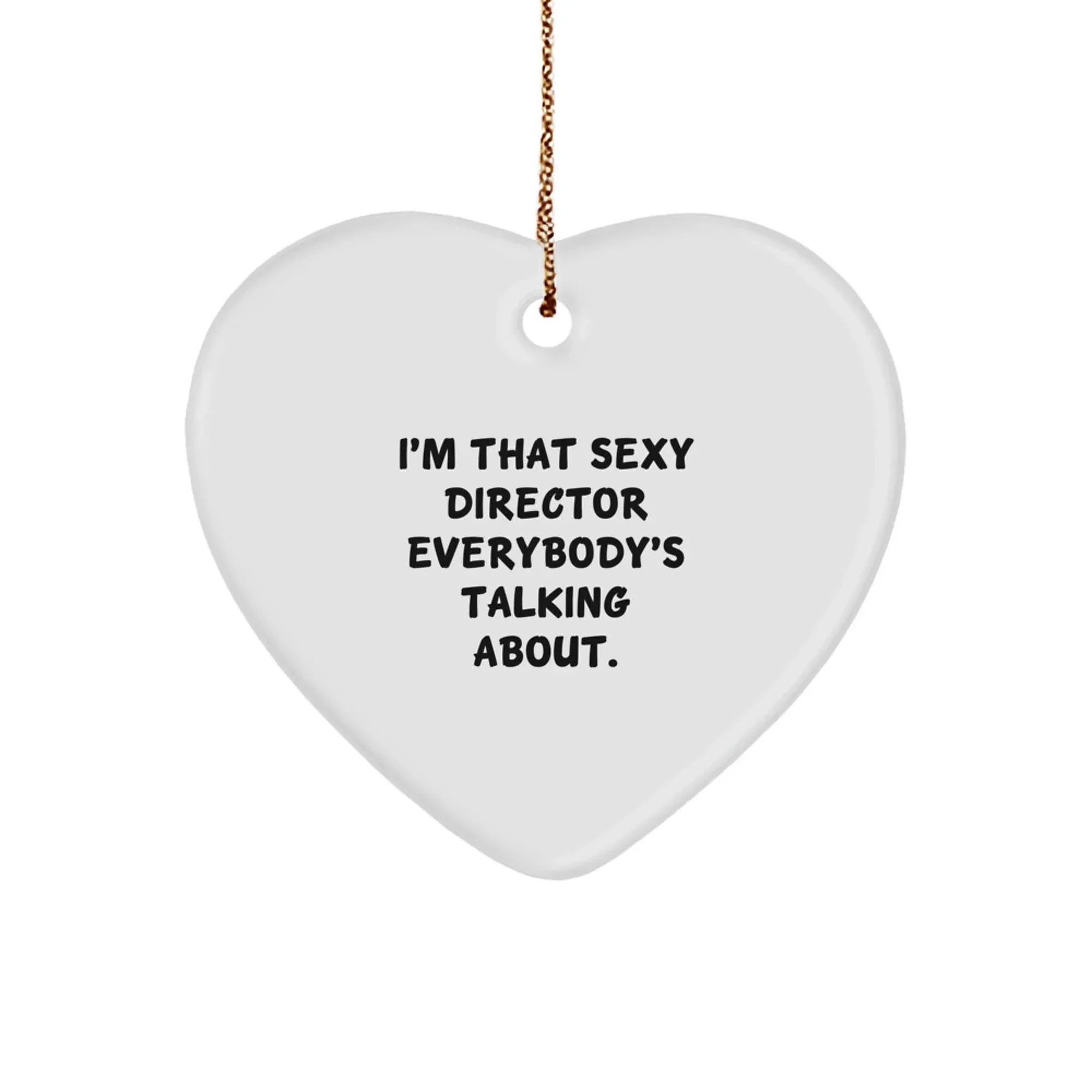 Funny Director Heart Ornament Gifts from Men to Friends, Unique Christmas Unique Gifts for Director, Heart Shaped White Ornament