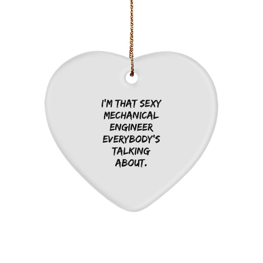 Mechanical Engineer Heart Ornament, Funny Quote Gifts from Friends, Unique Christmas Unique Gifts for Him - Image 1