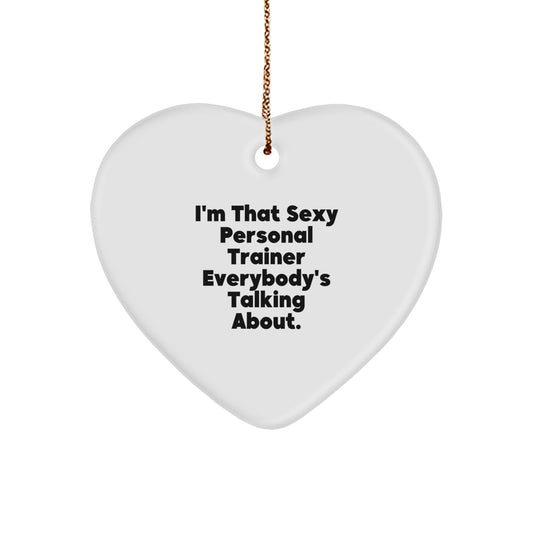 Funny Personal Trainer Heart Ornament Gifts from Friends for Christmas Unique Personal Trainer - Image 1