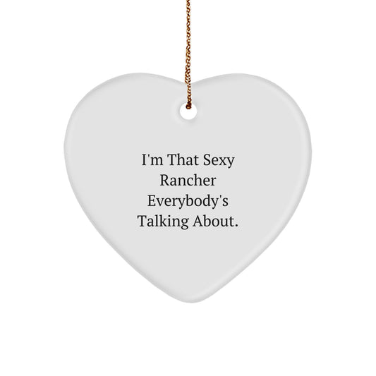 Sexy Rancher Heart Ornament Gifts from Friends, Family, and Coworkers for Christmas Unique Rancher Lover Gifts - Image 1