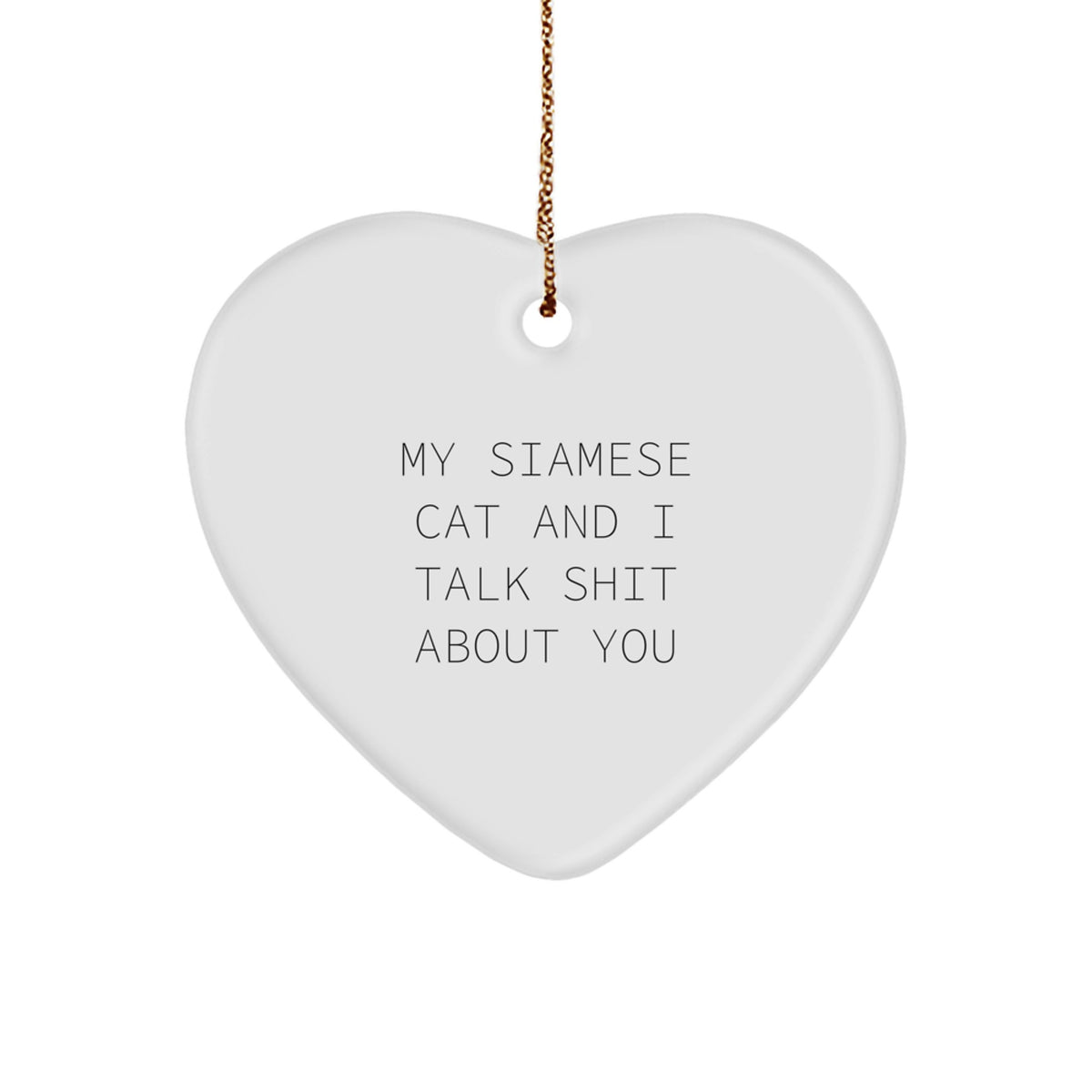 Christmas Ornament Funny Siamese Cat Gift for Coworkers, A Witty Idea - Image 1