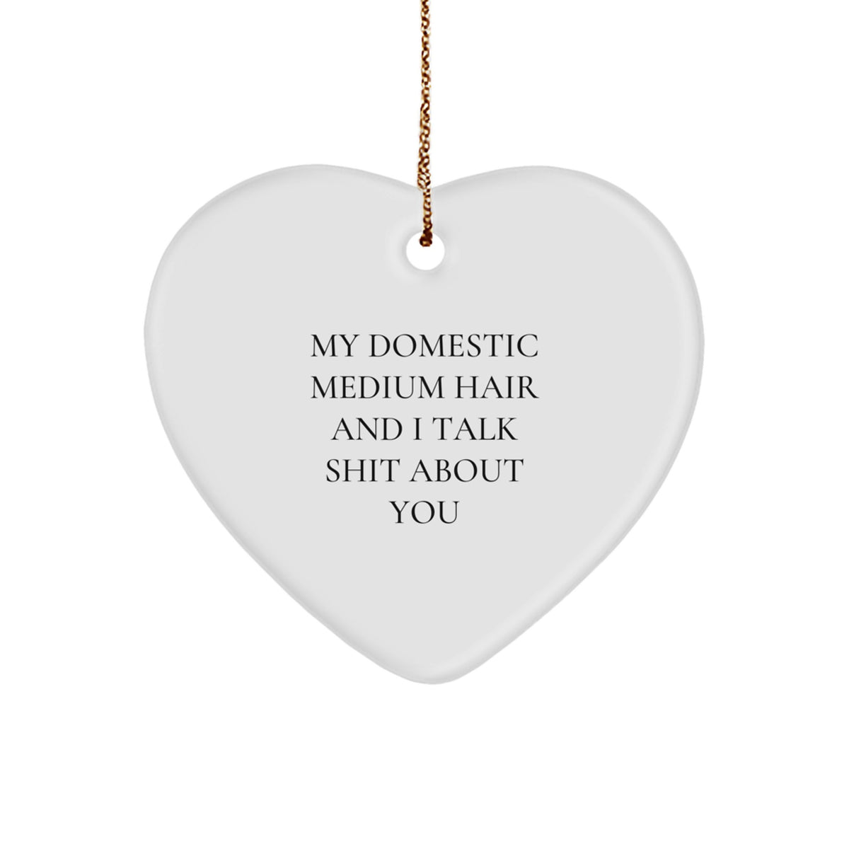 Favorite Christmas Ornament Gift Funny Domestic Medium Hair Cat Quote - Image 1