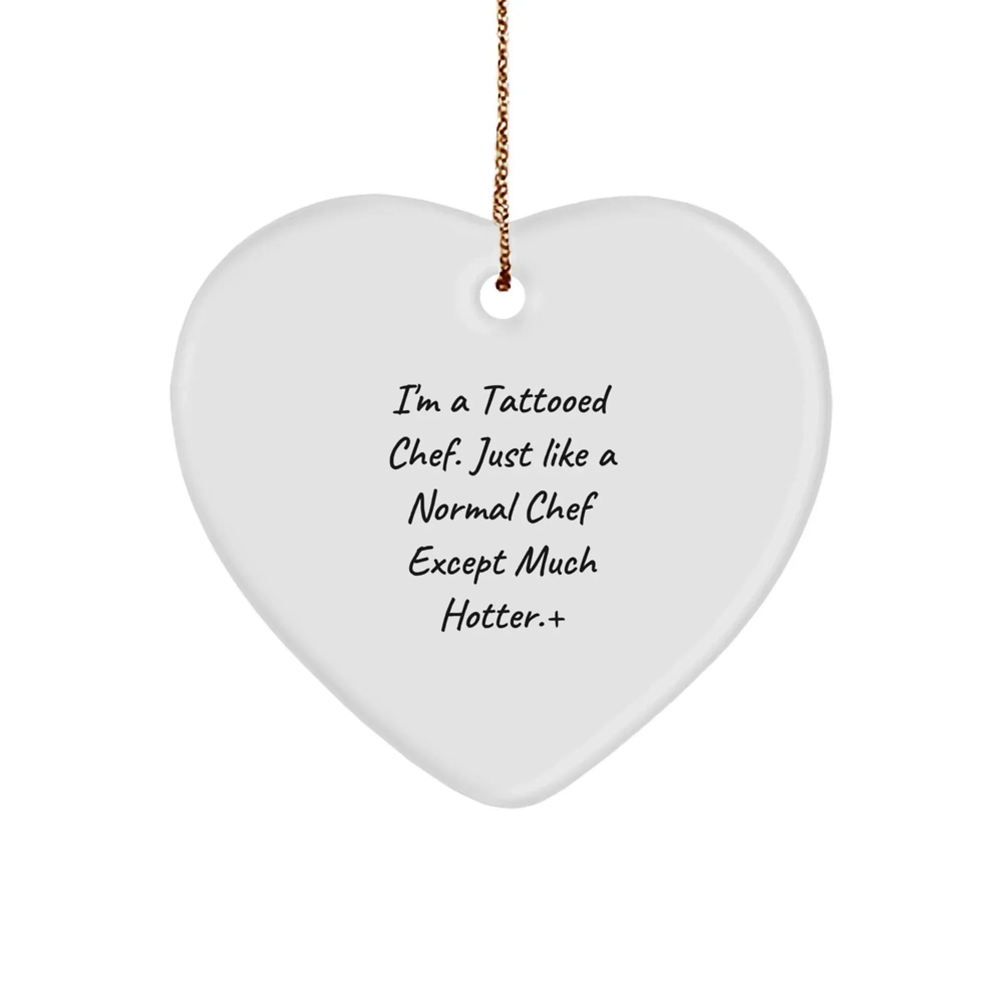 Funny Chef Heart Ornament Gifts from Men Friends to Men Chefs for Christmas