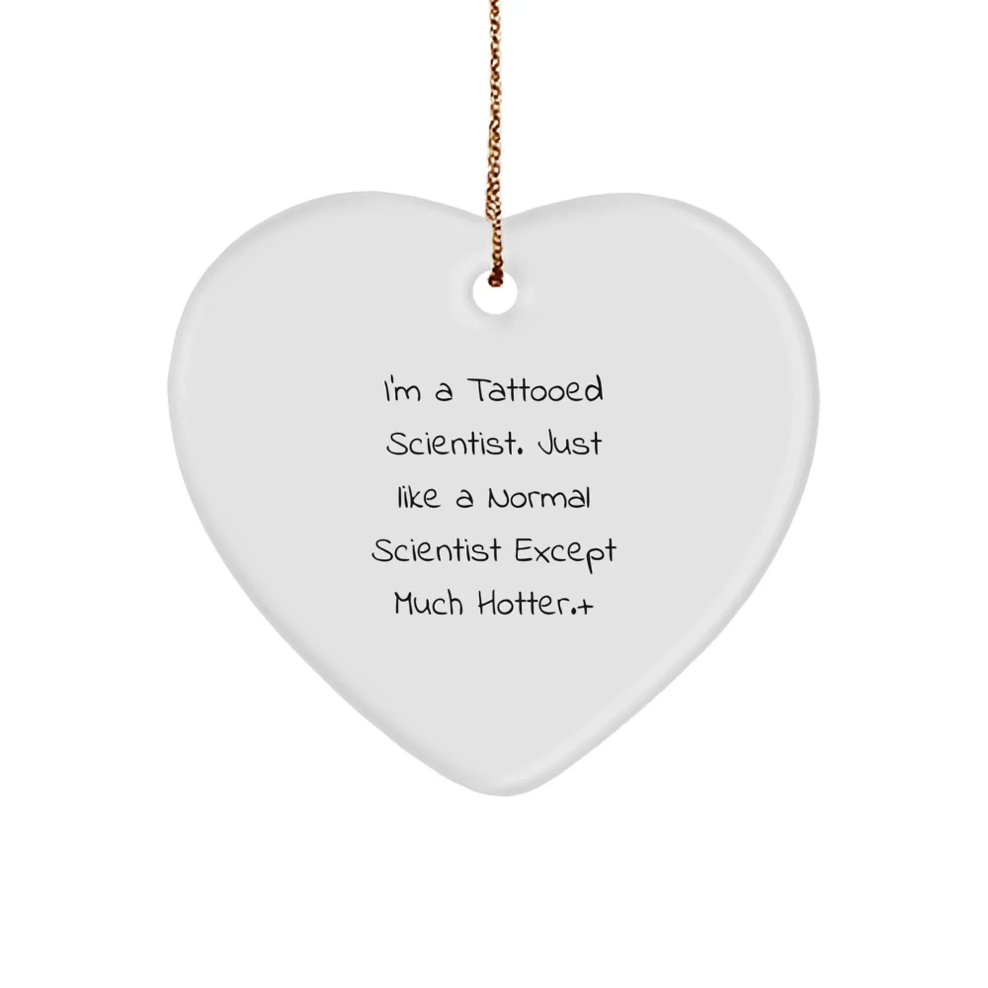 Gifts from Friends and Family for the Scientist in Your Life - Funny Heart Ornament for Christmas Unique Gifts - Heart Shaped Scientist Heart Ornament