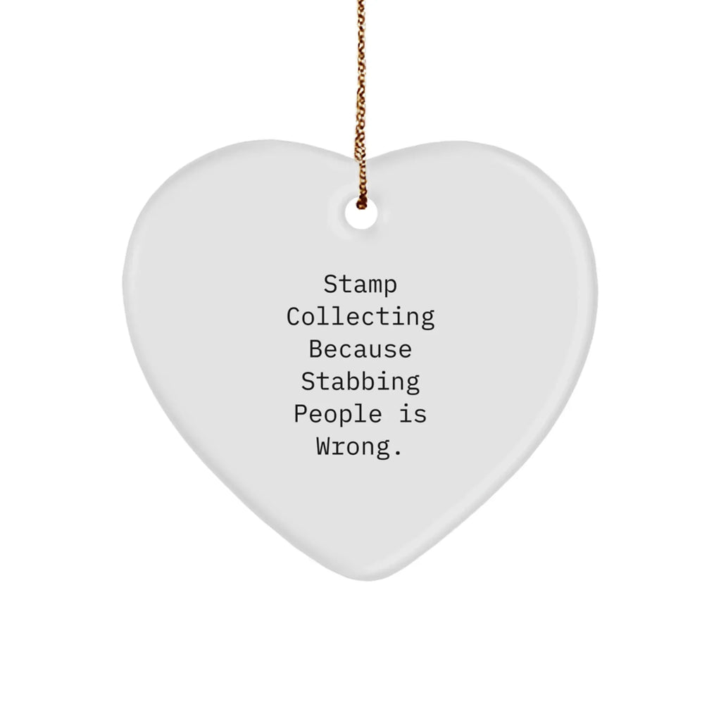 Funny Stamp Collecting Heart Ornament Gifts from Friends for Stamp Collecting Enthusiasts at Christmas
