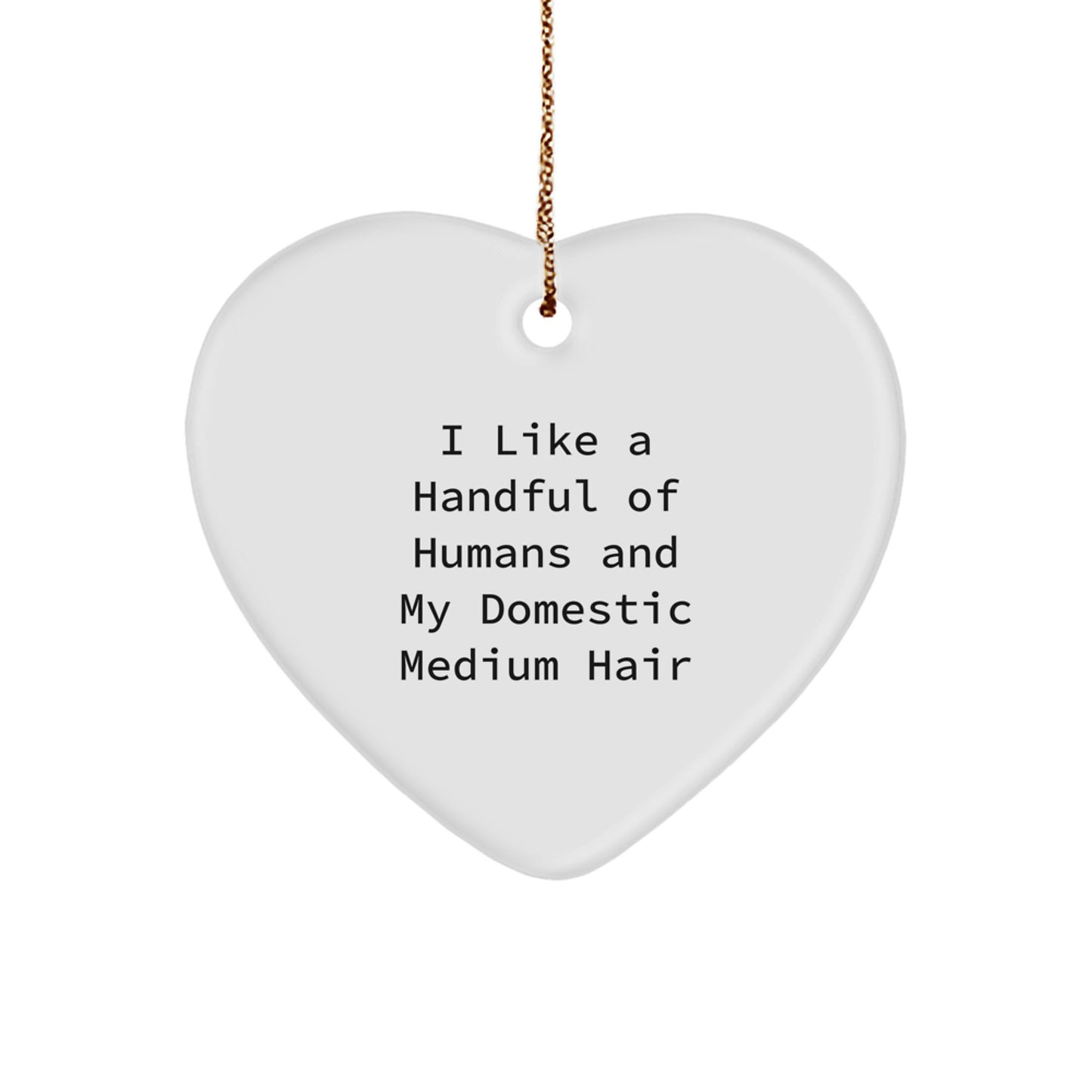 Domestic Medium Hair Cat Lover Funny Heart Ornament Christmas Unique Gifts from Friends for Men Women Family - Image 1
