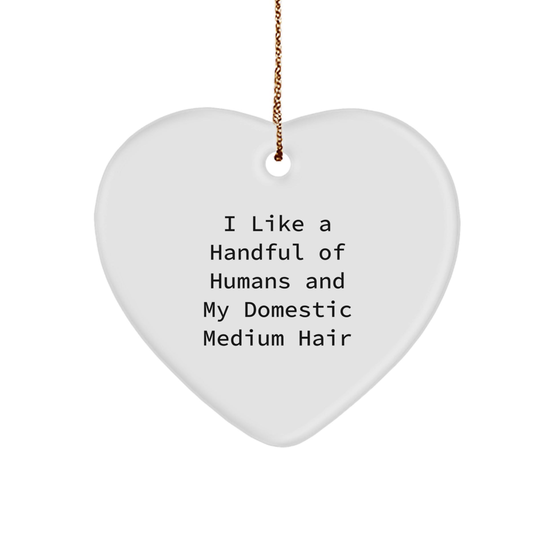 Domestic Medium Hair Cat Lover Funny Heart Ornament Christmas Unique Gifts from Friends for Men Women Family - Image 1