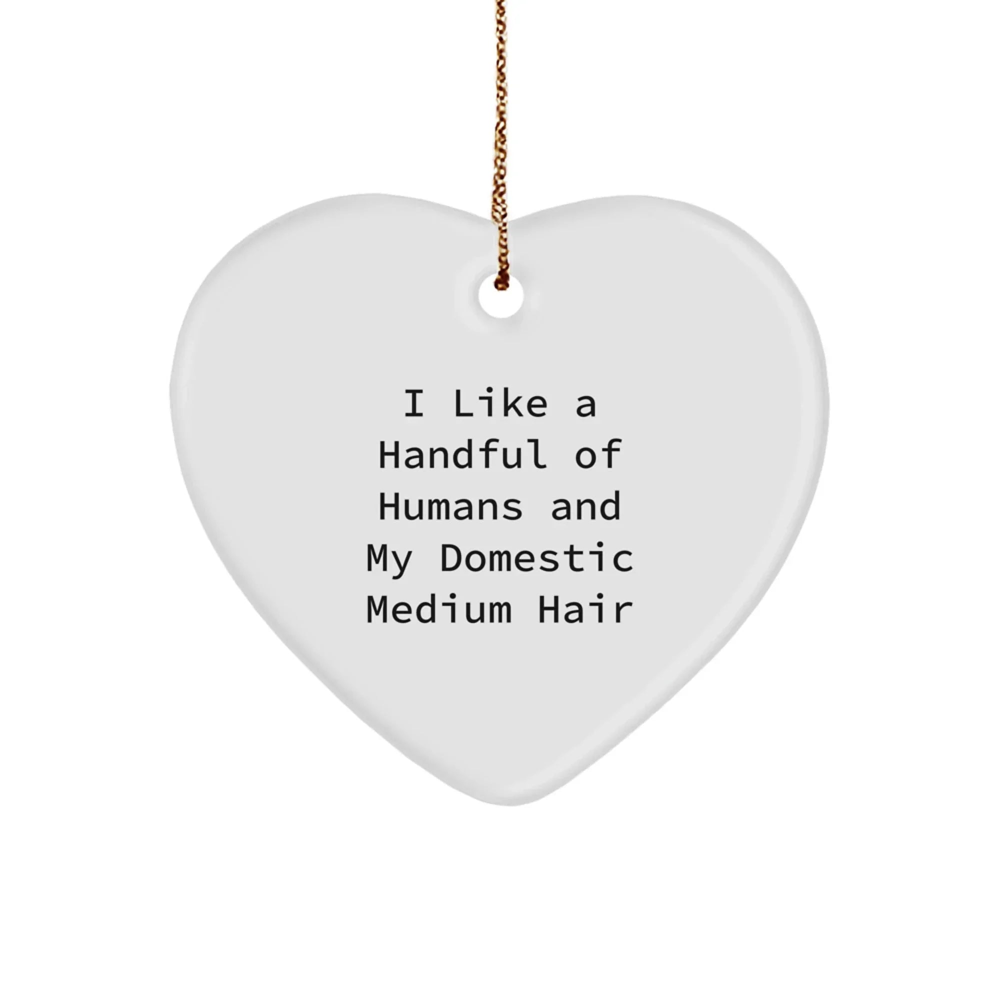 Domestic Medium Hair Cat Lover Funny Heart Ornament Christmas Unique Gifts from Friends for Men Women Family