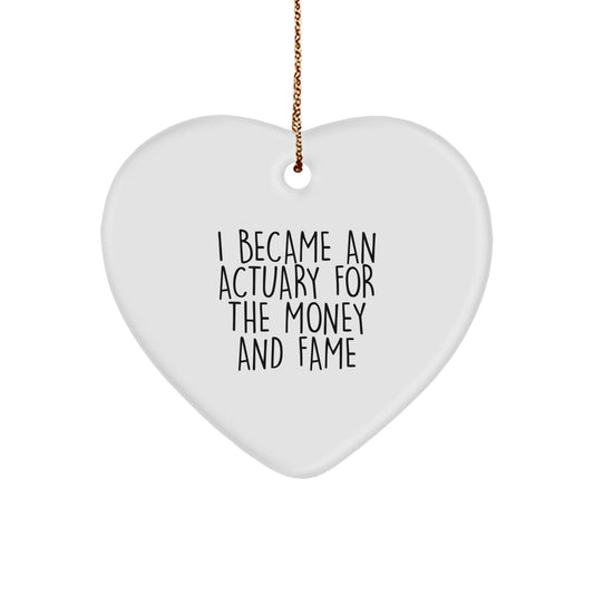 Funny Actuary Gifts for Christmas Unique Heart Ornament from Friends to Family - Image 1