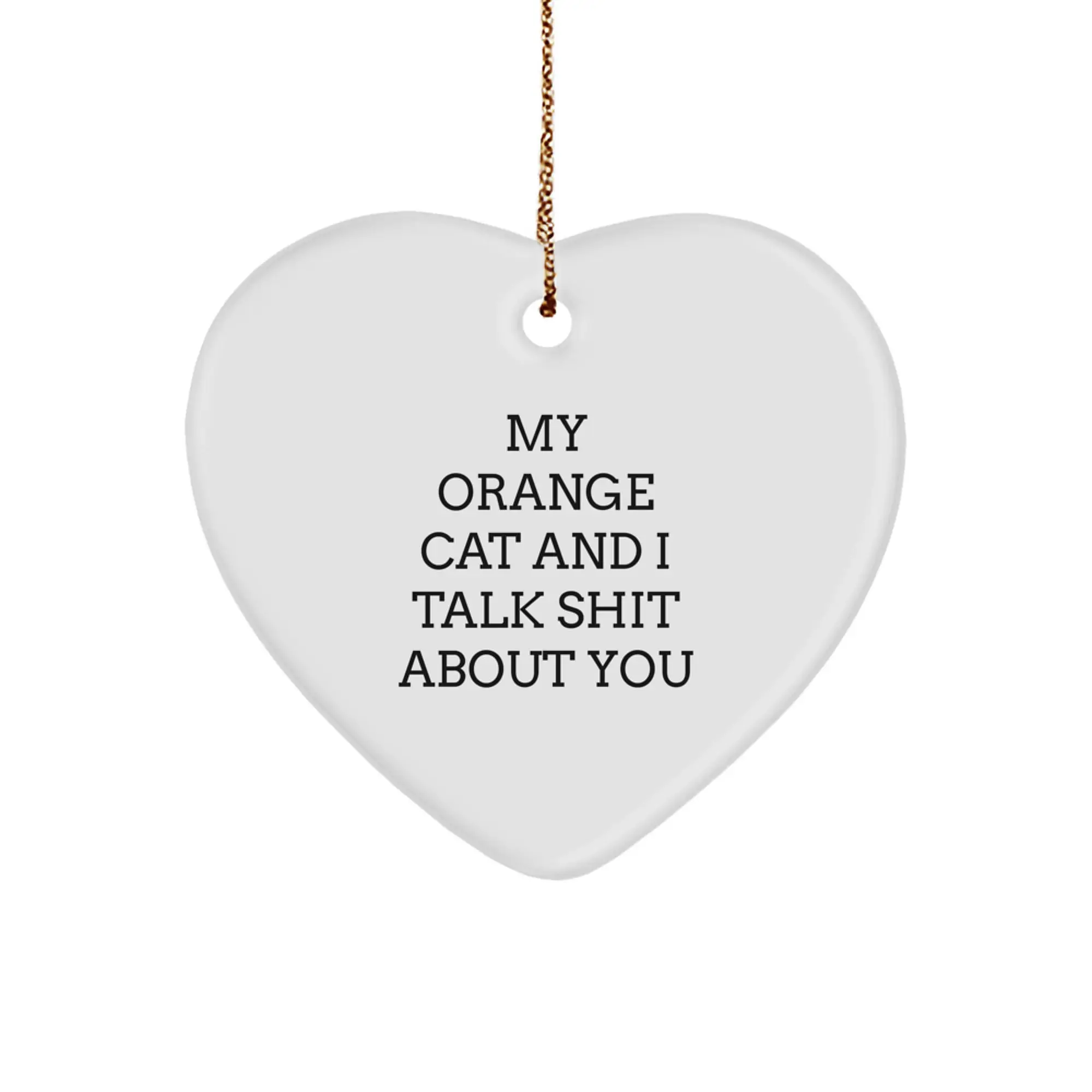 Funny Orange Cat Heart Ornament Gifts from Men to Family for Orange Cat Lover Christmas Unique Decorations - Image 1