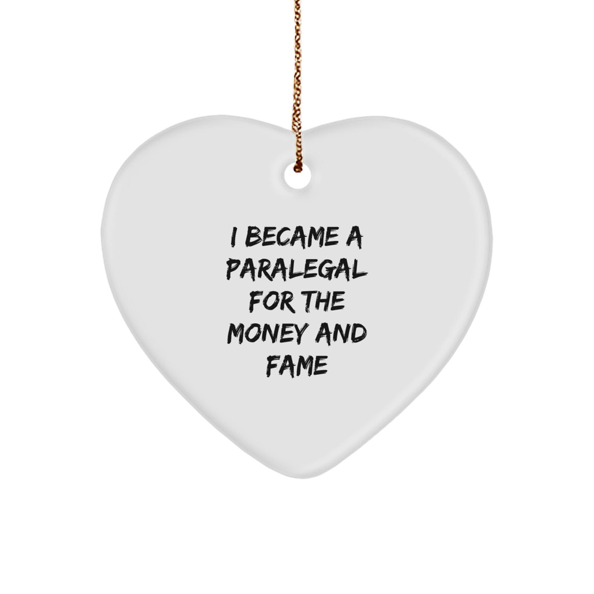 Funny Paralegal Heart Ornament Gifts from Friends for Paralegal Colleagues on Christmas Unique Gifts - Image 1