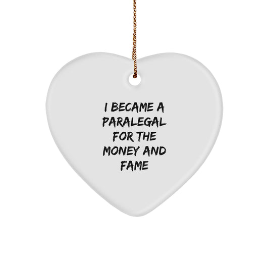 Funny Paralegal Heart Ornament Gifts from Friends for Paralegal Colleagues on Christmas Unique Gifts - Image 1