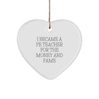 Funny PE Teacher Christmas Unique Gift for Men, Unique Heart Ornament from Family, Special PE Teacher Gifts for Christmas Season with Humor Quote