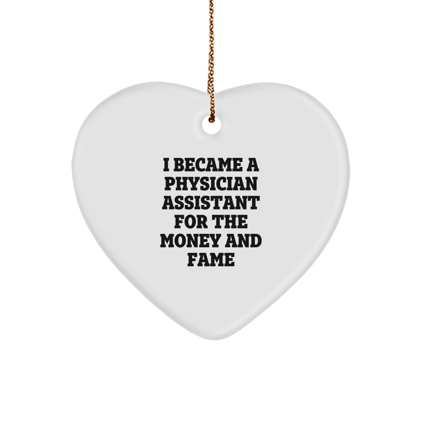 Funny Physician Assistant Gifts from Men, Unique Heart Ornament for Physician Assistant, Christmas Unique Gifts - Image 1