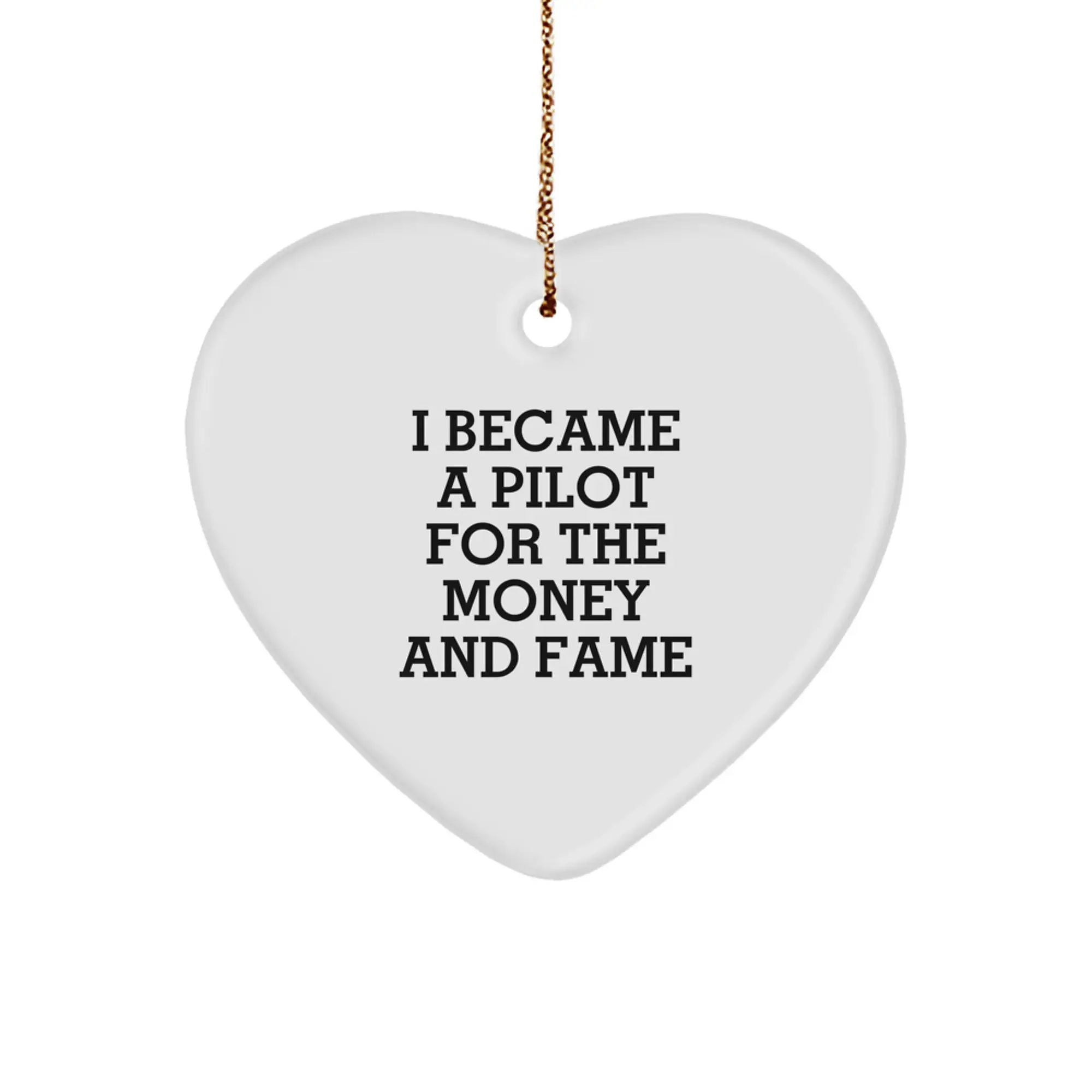 Funny Pilot Gifts for Him - Heart Ornament Christmas Unique Presents from Friends - Image 1