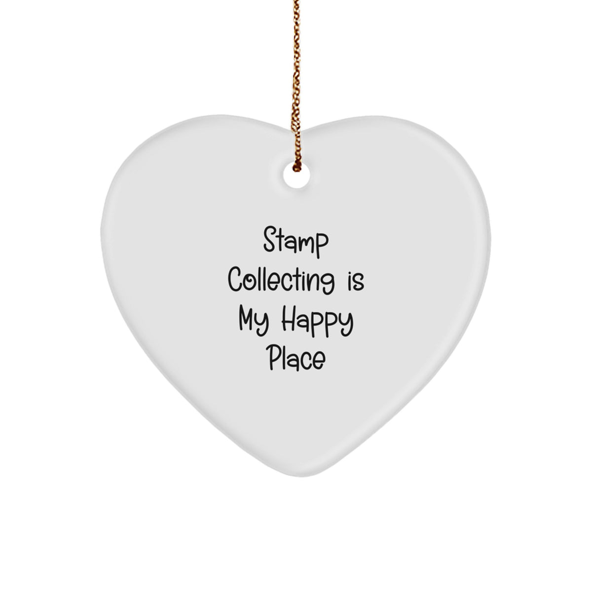 Christmas Gift Heart Ornament for Her - Stamp Collecting Is My Happy - Image 1