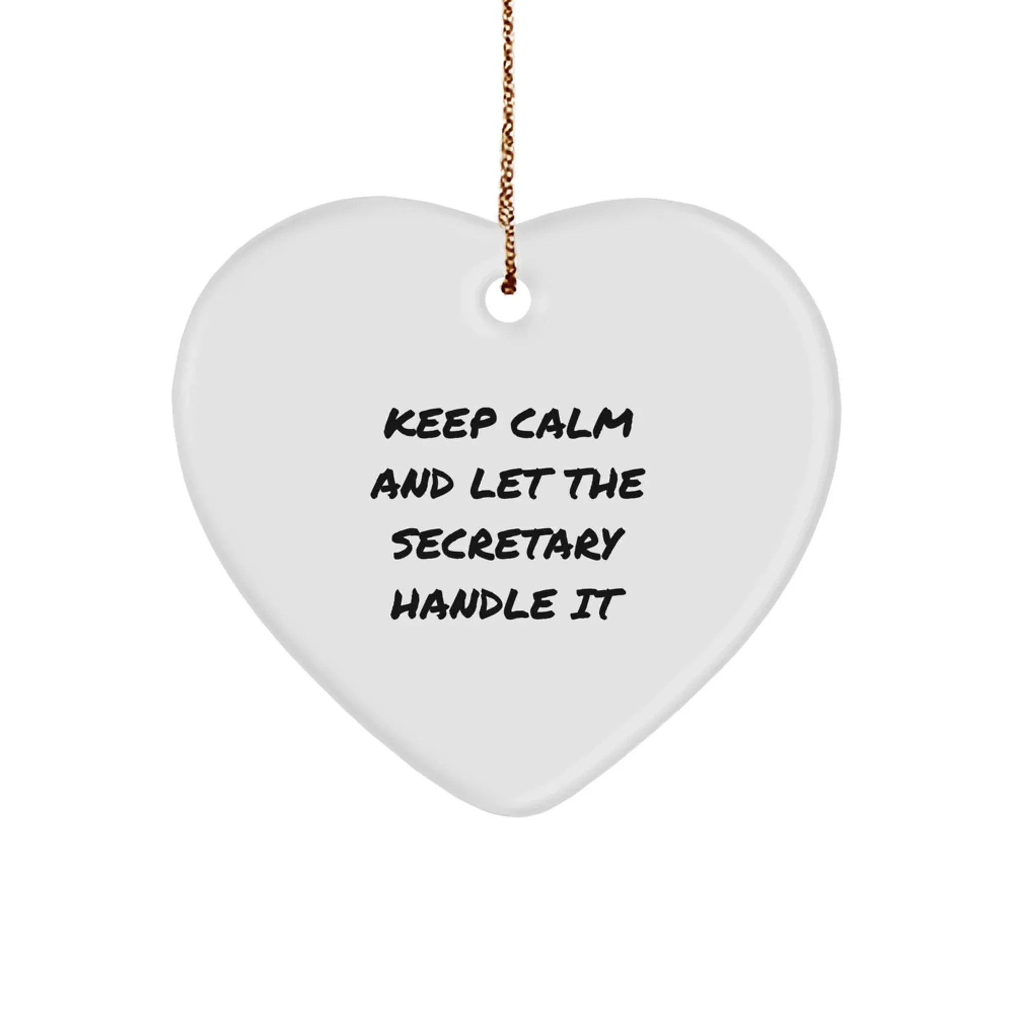 Funny Secretary Heart Ornament Gifts from Men to Women Coworkers Friends Family - Christmas Unique Office Decorations