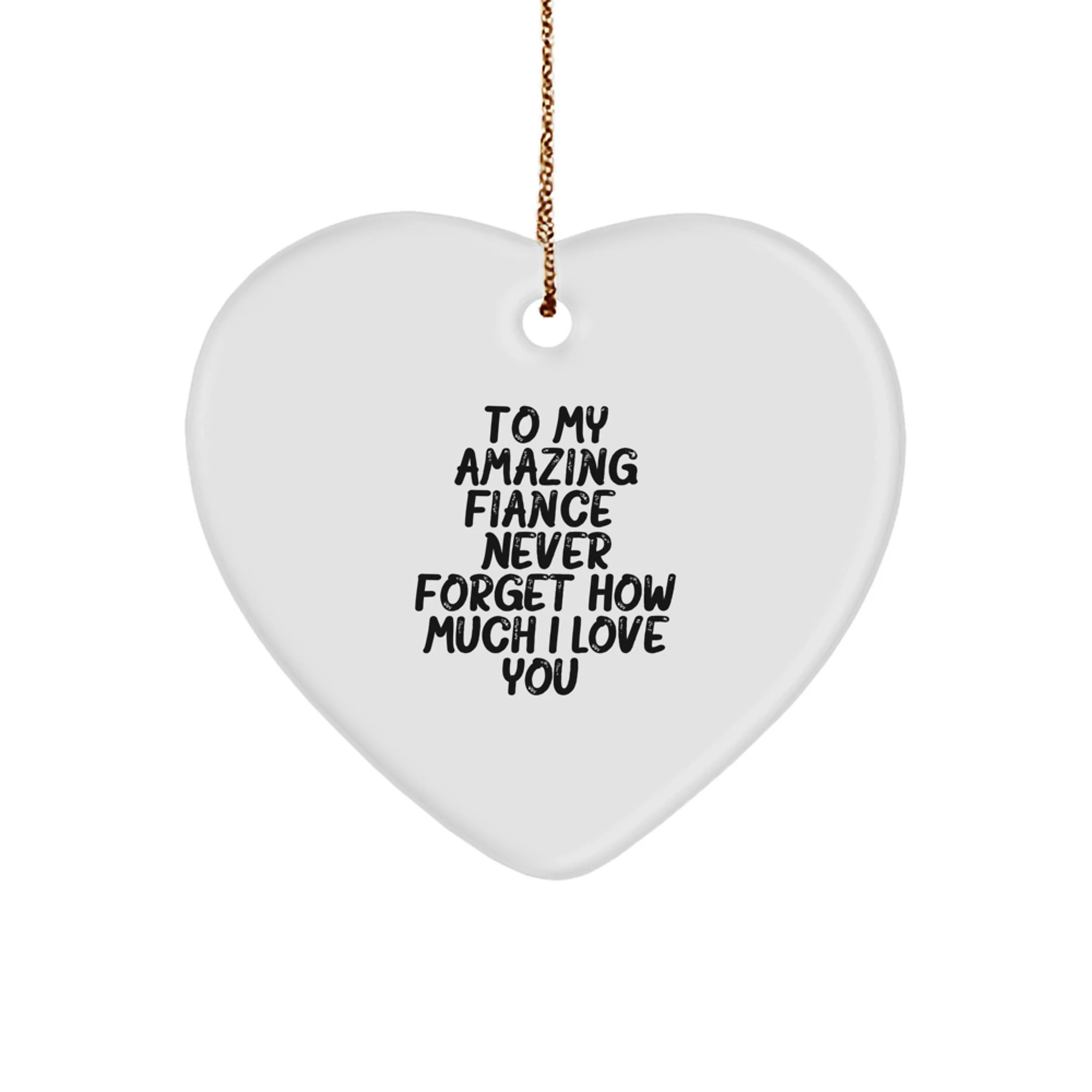 Funny Fiance Gifts from Men to Women - Heart Ornament 'To My Amazing Fiance' - Unique Christmas Unique Gifts for Fiance
