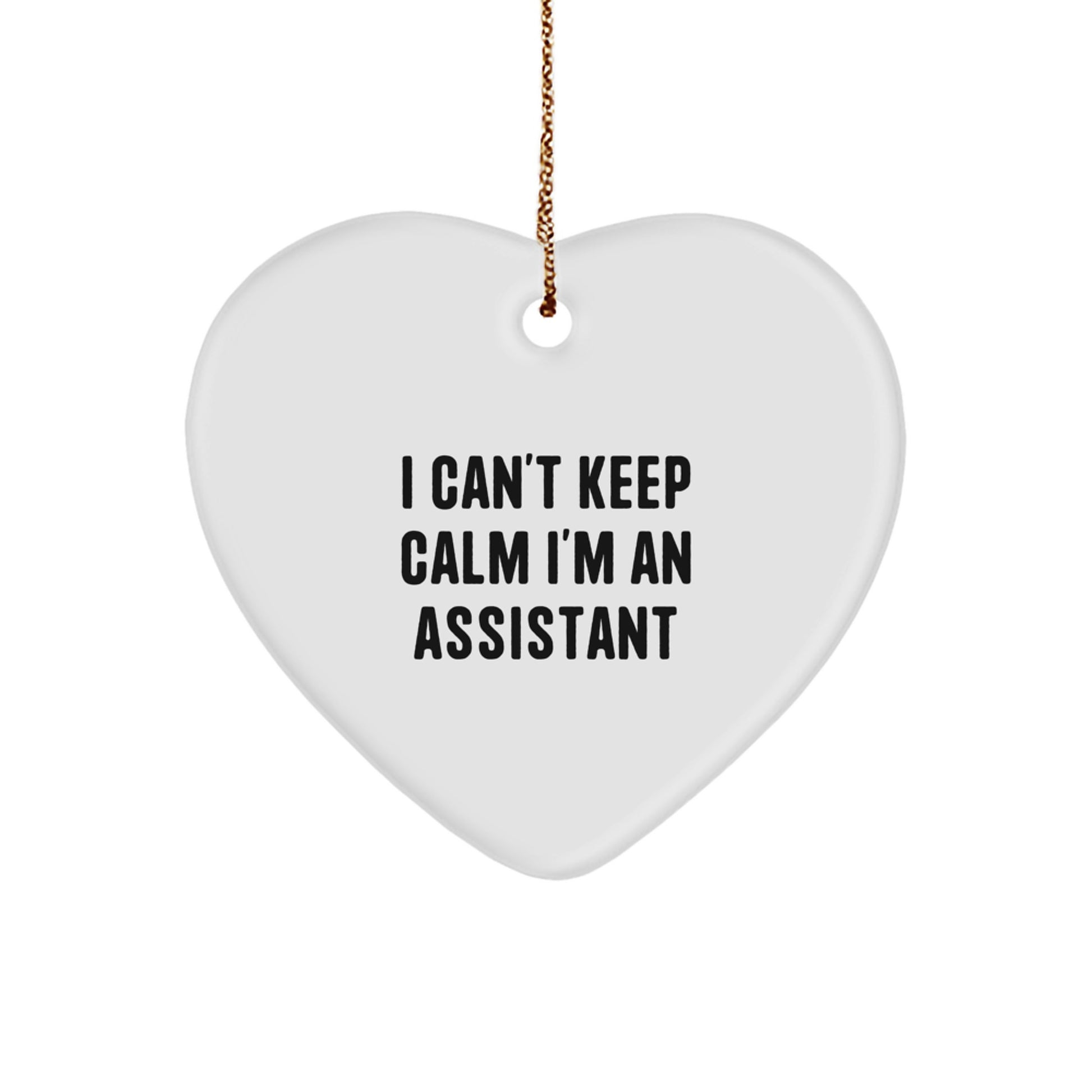 Funny I Can't Keep Calm I'm An Assistant Heart Ornament Gifts from Men to Friends, Funny Assistant Gifts for Friends, Heart Ornament with Funny Quote for Christmas Unique Gifts - Image 1