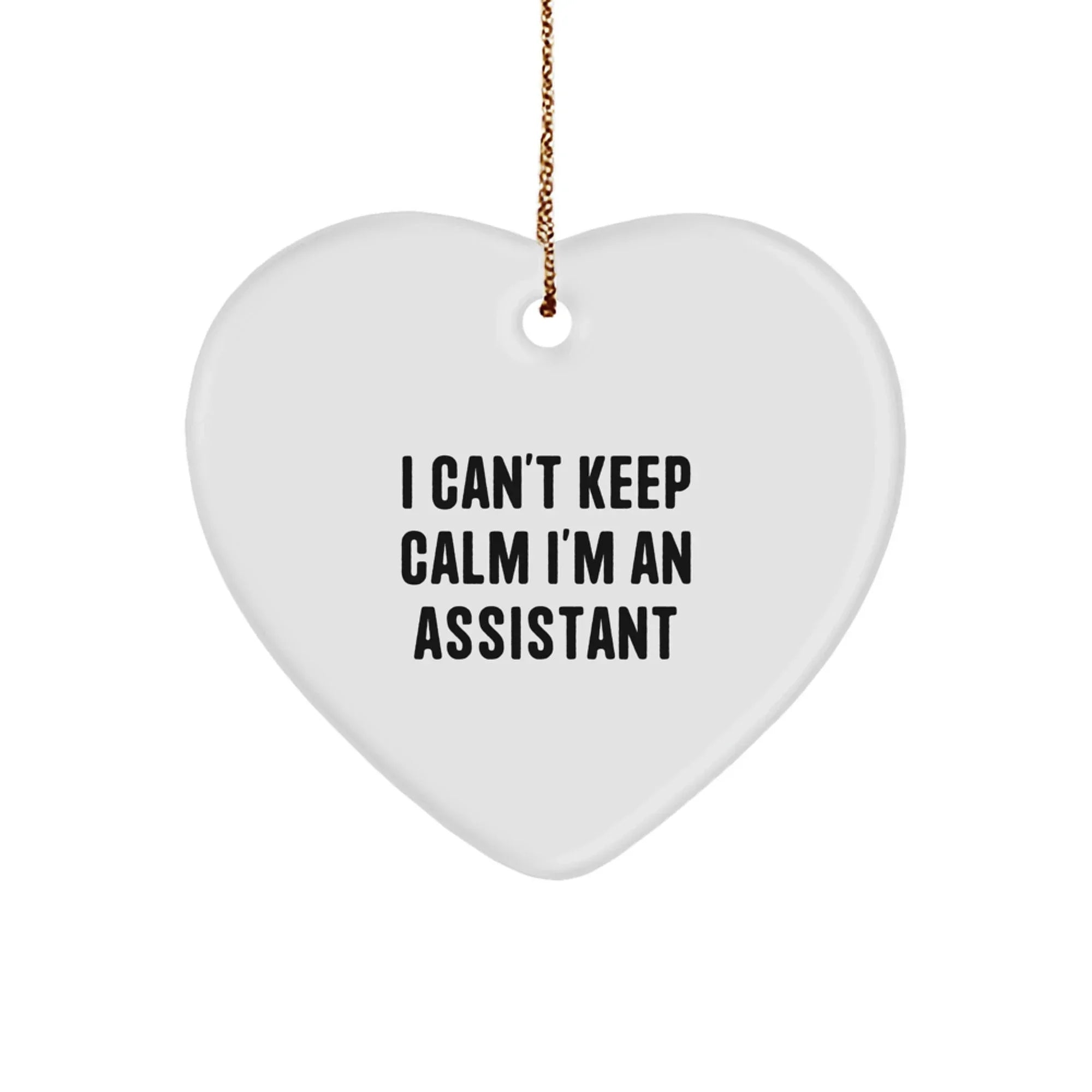 Funny I Can't Keep Calm I'm An Assistant Heart Ornament Gifts from Men to Friends, Funny Assistant Gifts for Friends, Heart Ornament with Funny Quote for Christmas Unique Gifts