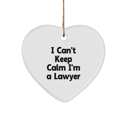 Funny Lawyer Gifts for Men Women Friends Christmas Unique Heart Ornament 'I'm A Lawyer', Gifts from Family to Lawyer Friends - Image 1