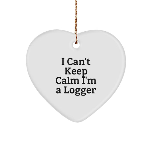 Funny Logger Heart Ornament Gifts from Friends and Family for Logger Men and Women on Christmas Unique Gifts - Image 1