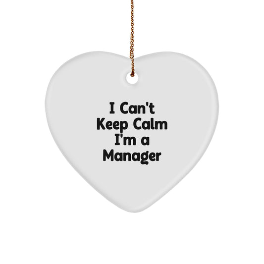Funny Manager Heart Ornament Gift for Women Friends Coworkers - Unique Christmas Unique Gifts from Friends to Best Manager - Image 1