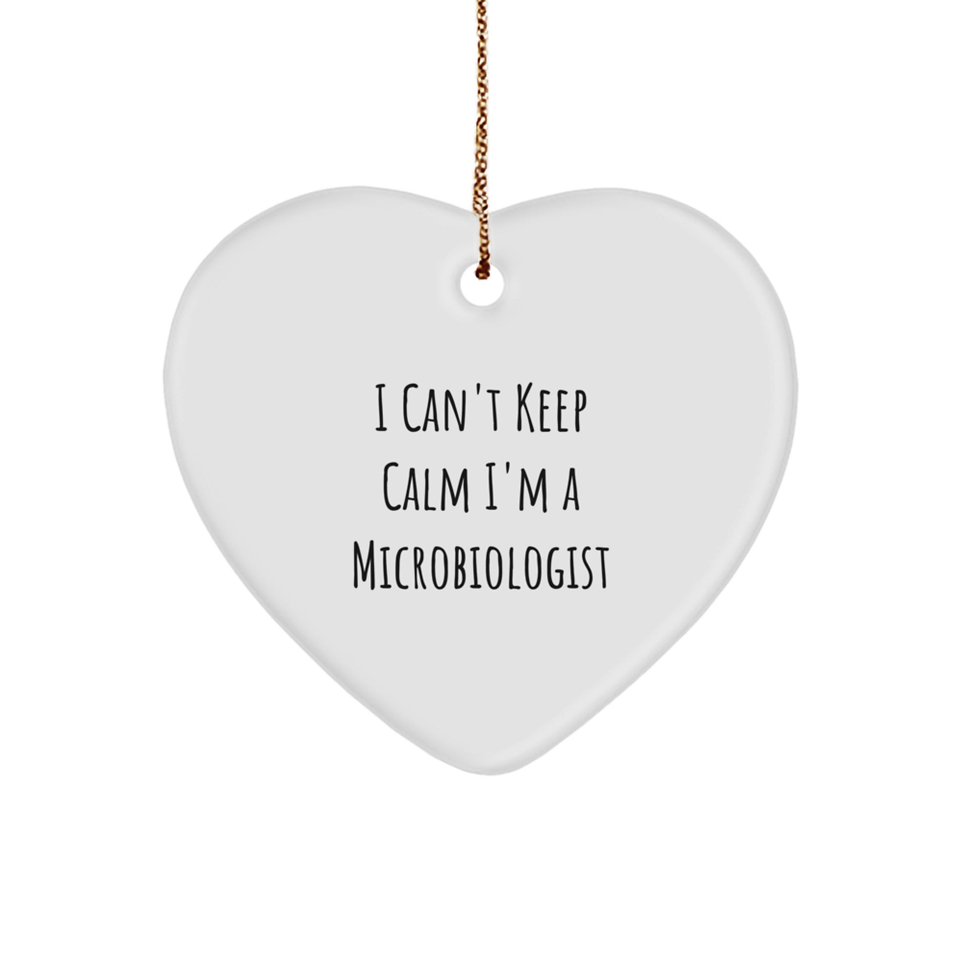Funny Microbiologist Gifts from Family and Friends for Christmas Unique Heart Ornament - I'm a Microbiologist - Image 1