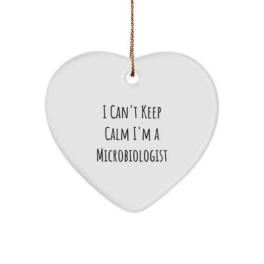 Funny Microbiologist Gifts from Family and Friends for Christmas Unique Heart Ornament - I'm a Microbiologist - Image 1