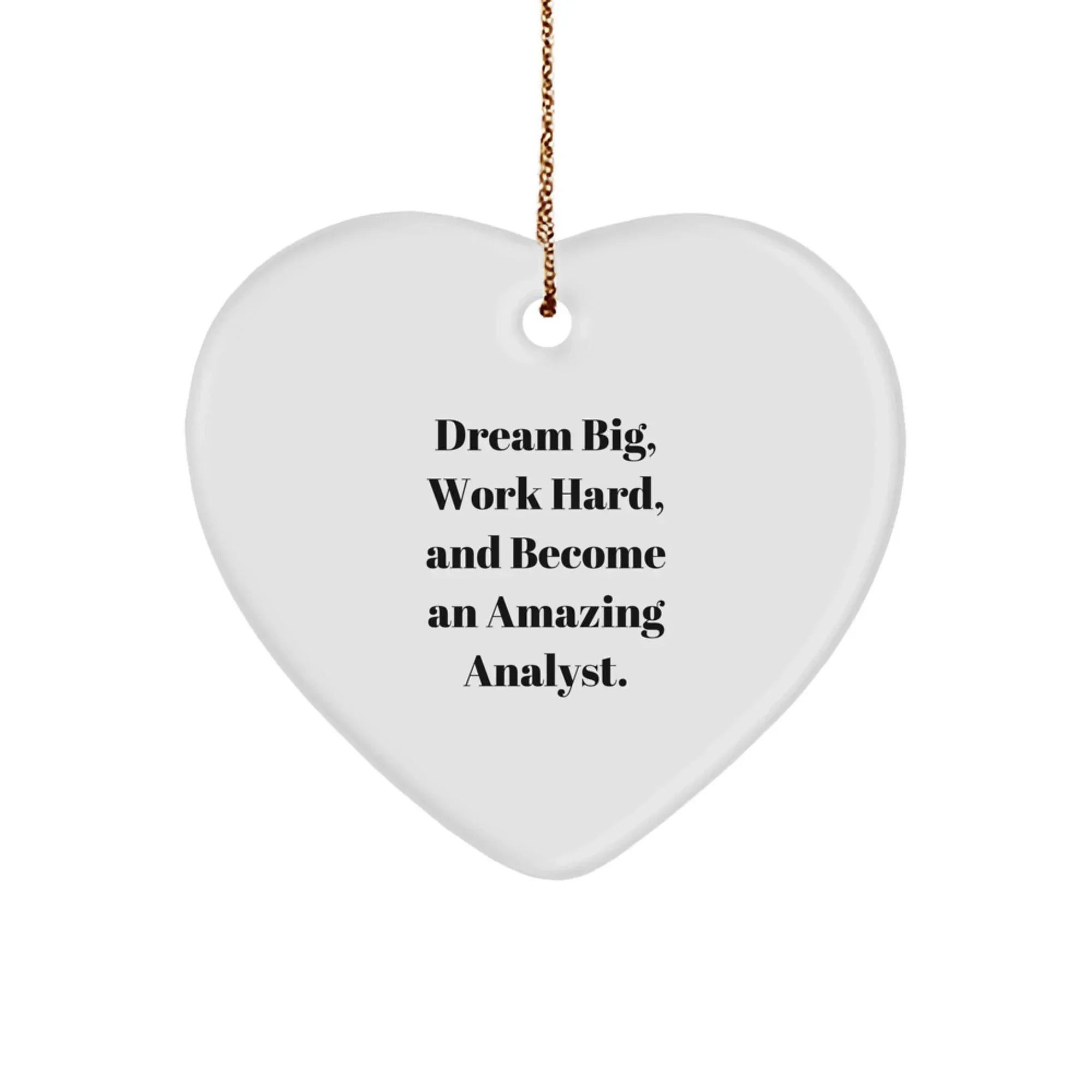 Dream Big, Work Hard, and Become an Amazing Analyst Gifts from Family, Heart Ornament for Analyst, Inspirational Christmas Decor