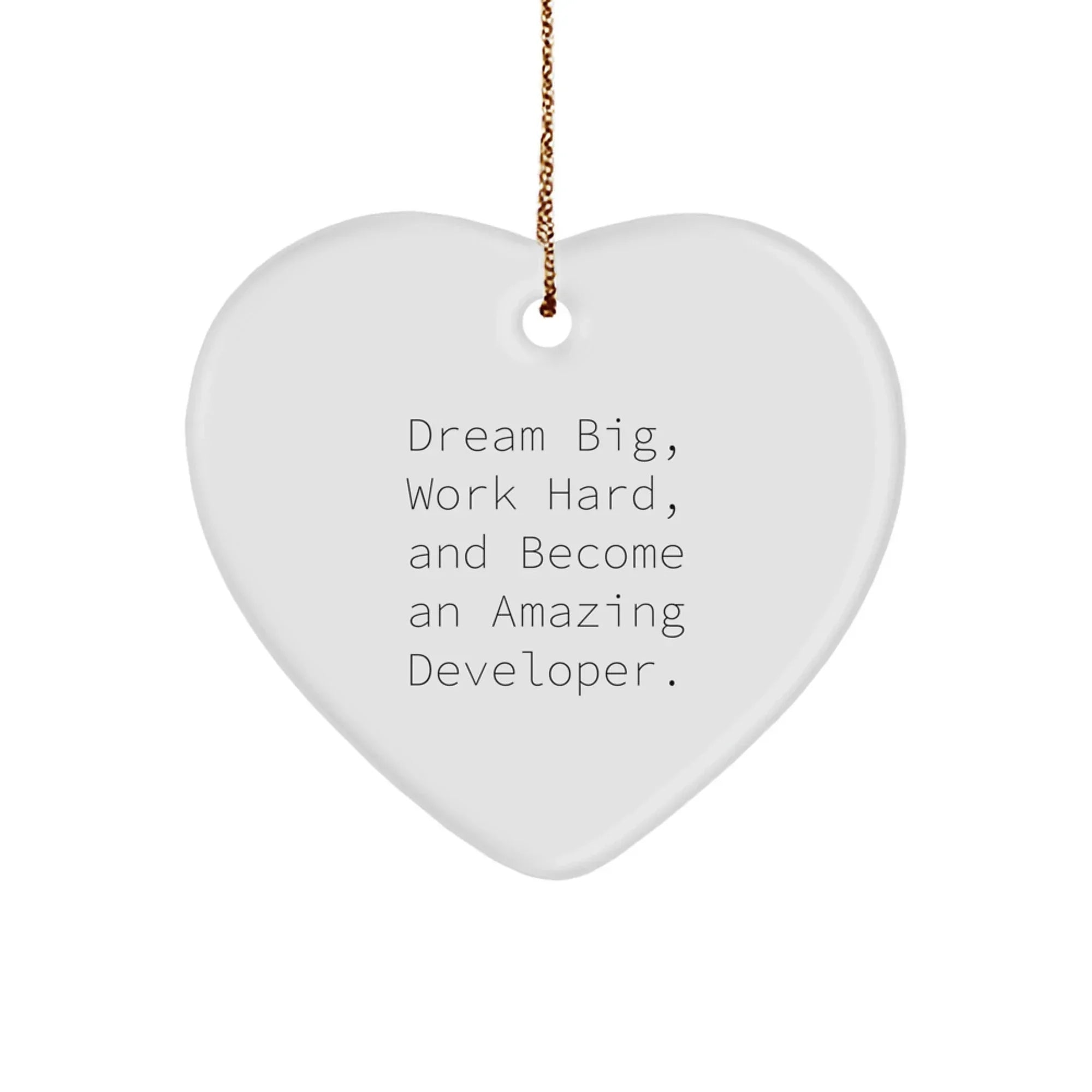 Funny Developer Heart Ornament Gifts from Friends and Family for Men and Women - Dream Big, Work Hard, And Become An Amazing Developer. Christmas Unique Gifts