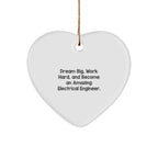 Inspirational Electrical Engineer Heart Ornament, 'Dream Big, Work Hard, And Become An Amazing Electrical Engineer.' Gifts from Family to Electrical Engineer, Perfect for Christmas