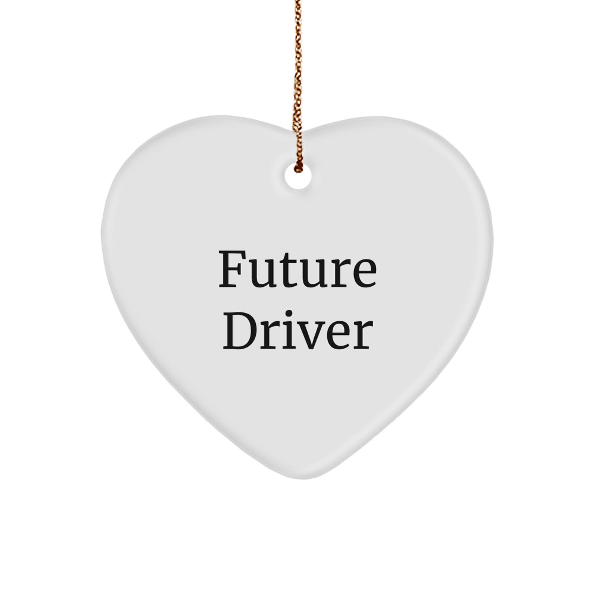 Funny Future Driver Heart Ornament, Gifts from Family for Drivers, Unique Christmas Unique Gifts for Men and Women - Image 1