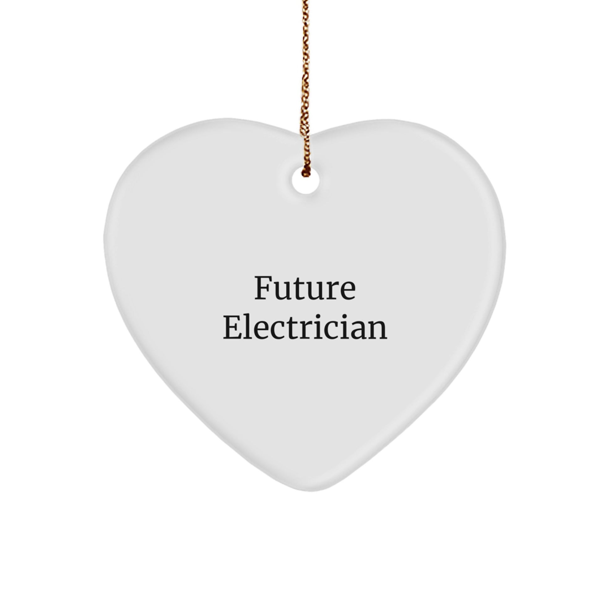 Funny Future Electrician Heart Ornament Gifts from Family, Unique Electrician Christmas Decorations for Men, Women, Coworkers - Image 1
