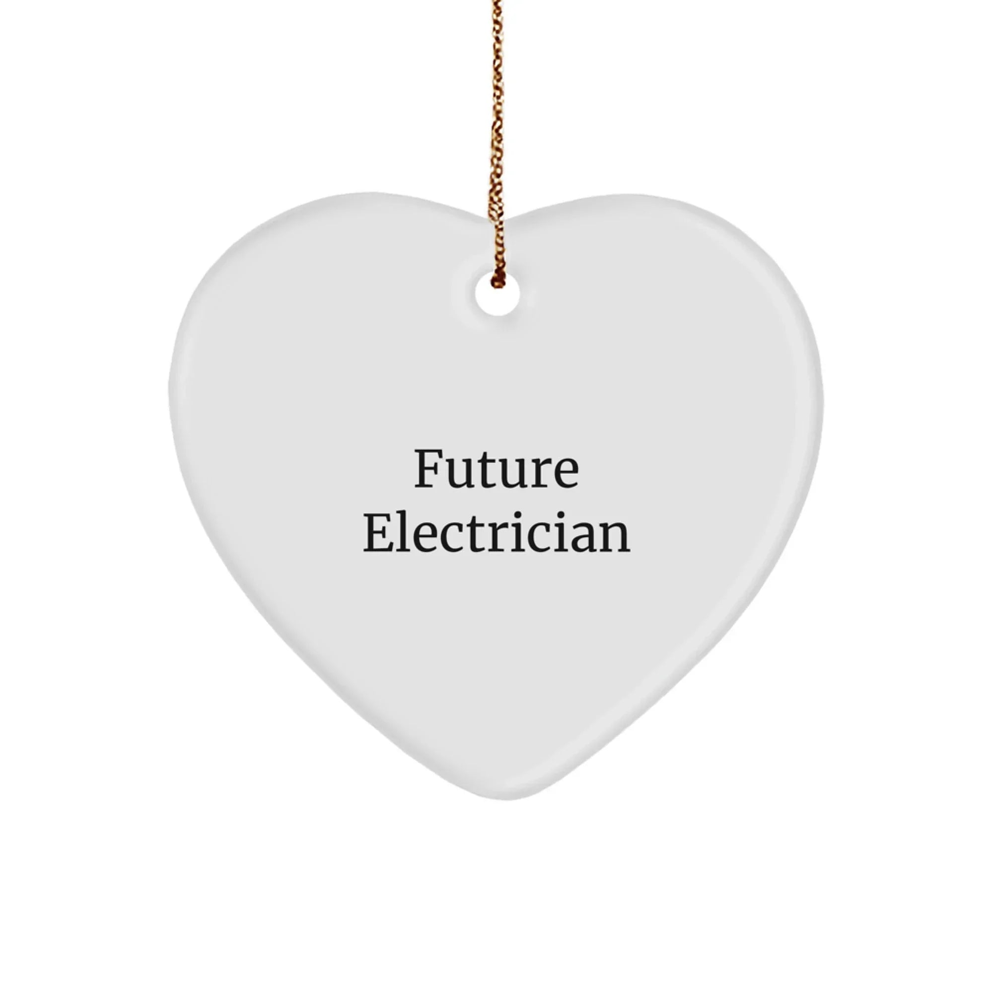 Funny Future Electrician Heart Ornament Gifts from Family, Unique Electrician Christmas Decorations for Men, Women, Coworkers