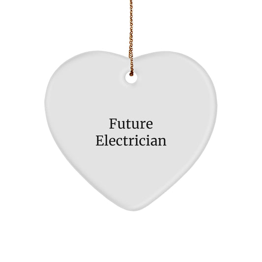 Funny Future Electrician Heart Ornament Gifts from Family, Unique Electrician Christmas Decorations for Men, Women, Coworkers - Image 1