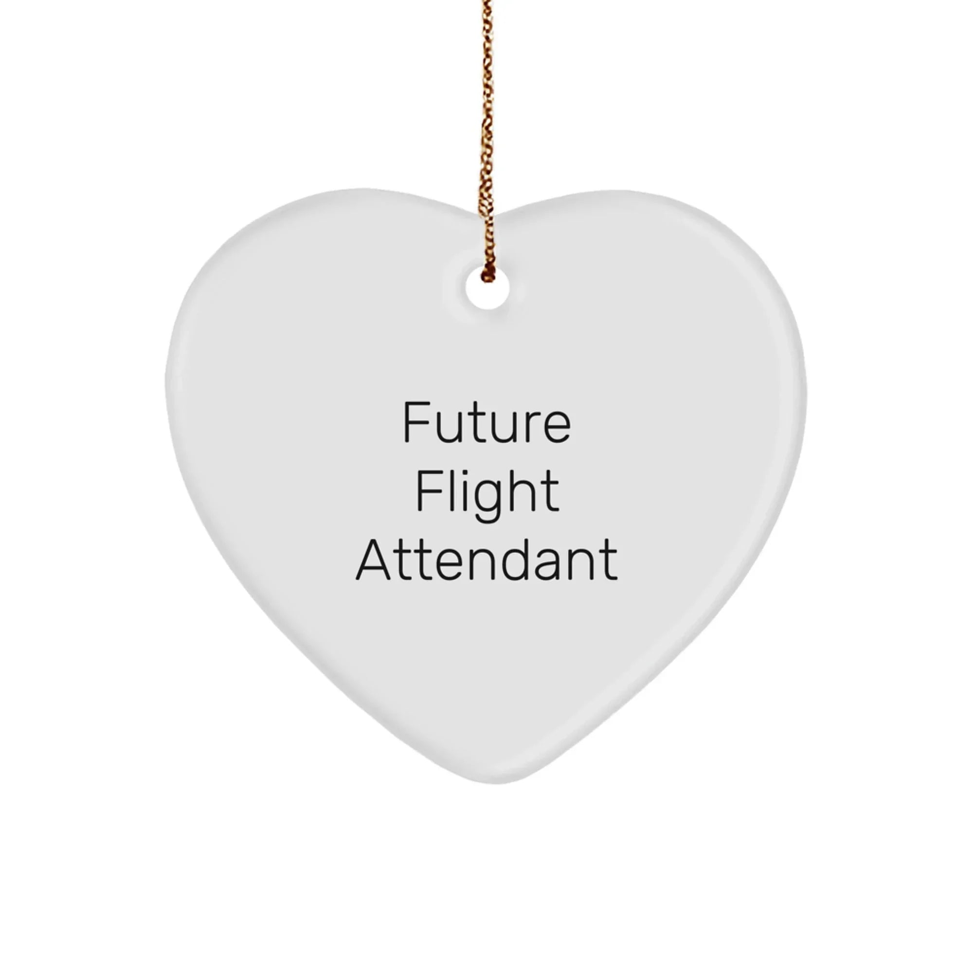 Future Flight Attendant Gifts from Men - Funny Heart Ornament for Flight Attendant Friends and Family