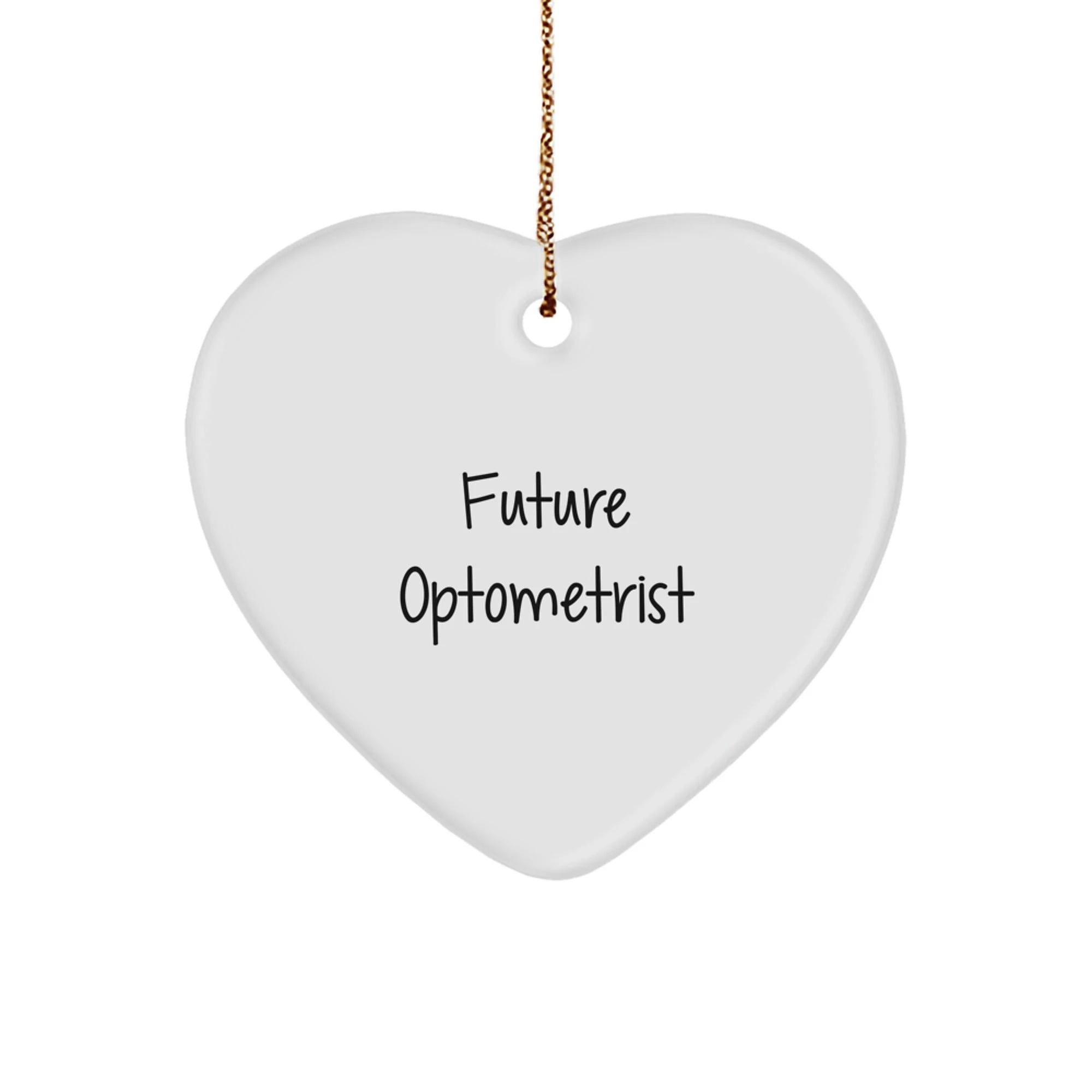 Funny Inspirational Optometrist Gifts for Friends, Unique Heart Ornament from Family with Quote 'Future Optometrist in Training'