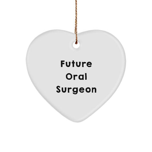 Funny Future Oral Surgeon Gifts from Men, Heart Ornament for Christmas Unique Gifts for Oral Surgeons - Image 1